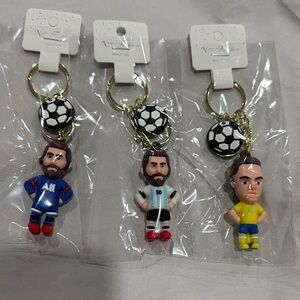 Soccer Player Keychains with Soccer Ball
